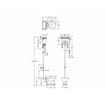 Бачок для унитаза Burlington T58 ALU сталь