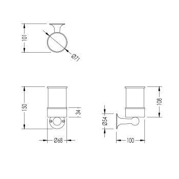 Стакан с настенным держателем Devon&Devon New York керамика/никель блестящий NY103NKS