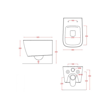 Унитаз подвесной Artceram A16 ASV003 39 00 с крепежом, marrone cocoa