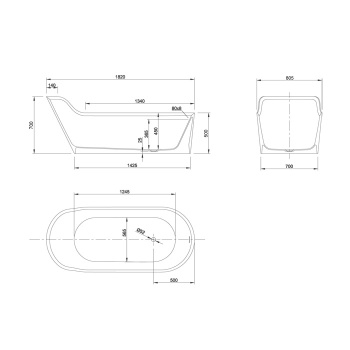 Ванна из искусственного камня KNIEF Pearl 182x80 0600-050-01
