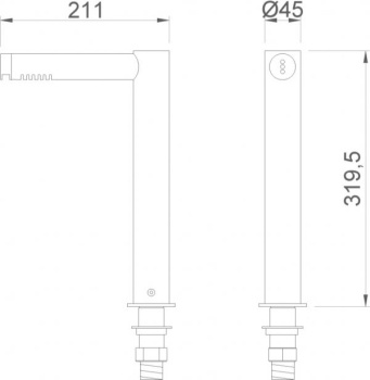 Сушилка в виде крана компактная Nofer airtap низкий 01910.B