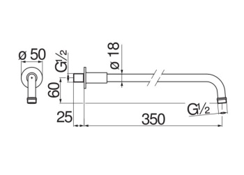 Держатель верхнего душа Nobili AD138/4BR