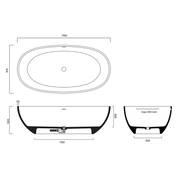 Ванна из искусственного камня Catalano Bathtubs 176x91 7250120022