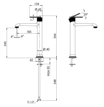 Смеситель для раковины Daniel Brooklyn BY607BXV сталь