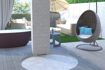 Душевой трап OMP Tea Intramura 975.101.8  35 см пристенный хром