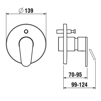 Laufen The New Classic смеситель для ванны-душа скрытого монтажа, для установки с Simibox, с вакуумным прерывателем, цвет хром