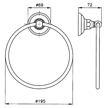 Полотенцедержатель Nicolazzi Accessori Classica настенный, 195х72х230мм, gold brass 1485GB