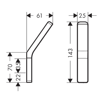 Крючок для ванной комнаты Axor Universal Softsquare 42801340 черный