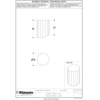 Ручка для смесителя Ritmonio Diametro35 Impronte хром PR51MA001CRL