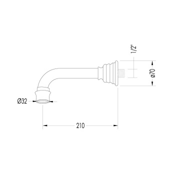 Излив для ванны пристенной Devon&Devon Heritage хром AQ5906CR