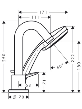 Смеситель для ванны Hansgrohe 71313000S хром