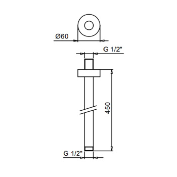 Держатель верхнего душа Fantini 450, потолочный монтаж, Золото плюс 86 01 9237