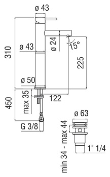 Cмеситель для раковины Nobili Live LV00428/2WM белый