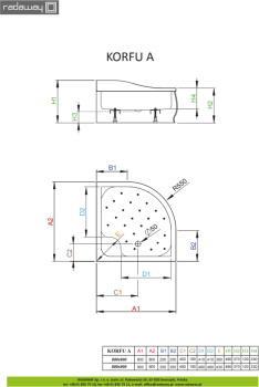Душевой поддон Radaway Korfu A800 800 4S88400-03