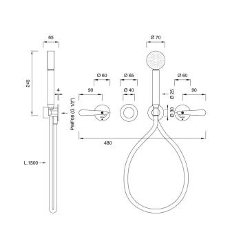 Смеситель для душа CЕА Design Lutezia LTZ 31 SG S с термостатом сталь