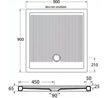 Поддон для душа Simas H65 S 83 bia белый