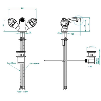 Смеситель для биде THG Cheverny Malachite A1S-F01-3202 полированное золото