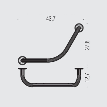 Поручень для ванны Colombo Hermitage античная бронза B3376.OA