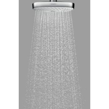 Верхний душ hansgrohe Raindance Select E 300 2jet EcoSmart 26609400 9 л/мин с держателем белый/хром