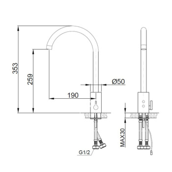 Смеситель для раковины Nofer 07262M.B автоматический, хром