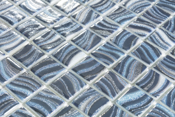 Мозаика на сетке Vidrepur Glitter Blue №7800 25x25 м2