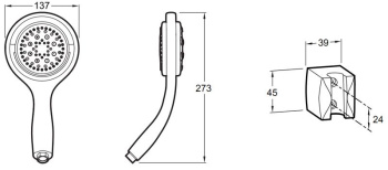 Душевой гарнитур Jacob Delafon FLIPSIDE E15891-CP