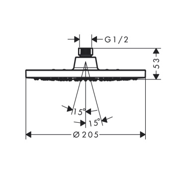Верхний душ hansgrohe Vernis Blend 200 1jet EcoSmart 26277670, матовый черный