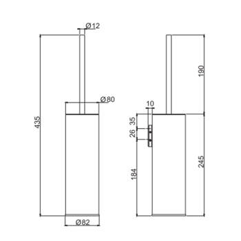 Туалетный ёршик Fima Carlo Frattini Spillo Steel настенный, нержавеюшая сталь F6096/1INOX