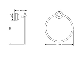 Держатель для полотенец Jorger Delphi 109.00.047.000 chrome