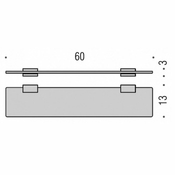 Полка стеклянная Colombo Look 60см хром/матовое стекло B1616.CR-VAN