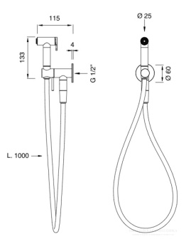 Гигиенический душ CEA Design Free Ideas Fre 263 BK KD S встраиваемый черный