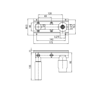 Встраиваемая часть Bossini Nobu монорычажного смесителя из стены Nobu с подключением к горячей-холодной воде