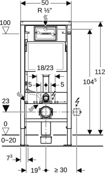 Инсталляция для подвесного унитаза Geberit Duofix 458.118.21.2
