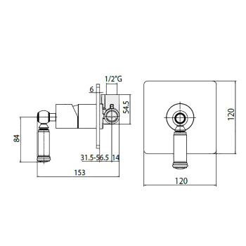 Bossini Liberty Смеситель для душа, встраиваемый, с девиаторм 1 направления, цвет: хром Z00067.030