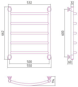 Полотенцесушитель водяной Сунержа Галант 60x50 00-0200-6050