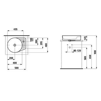 Laufen VAL Раковина-чаша 500х400х125мм с 1 отв. под смеситель, цвет: белый (ЦЕНА со склада!)