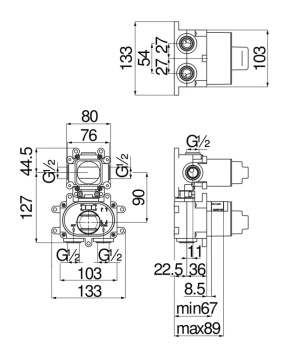 Скрытая часть смесителя для душа Nobili WE00102 черный