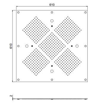 Встраиваемая в потолок мф система Carimali Mydream 610X610 605 форсунок, 4 режима воды, хром-я (тр-ся смеситель на 3 или 4 потока) хром 23052XN/S-CRX