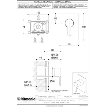Смеситель для душа Ritmonio Diametro35 Elegance хром PR54FC101CRL