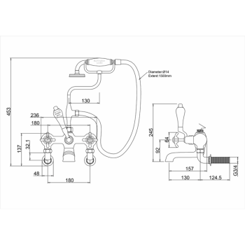 Соединения для крепления к стене Burlington Guild T17-2 хром