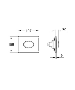 Панель смыва для унитаза GROHE Skate Air горизонтальная 1 режим смыва, хром 38565000
