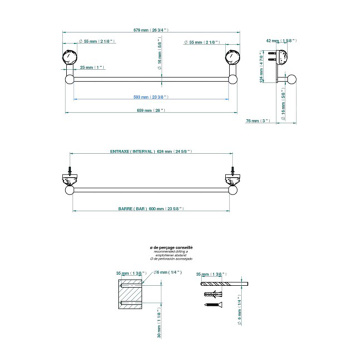 Полотенцедержатель THG Sun Dragon U5D-F01-514/60 полированное золото