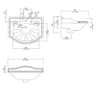 Раковина Devon&Devon Oxford 65х50см с1 отв под смеситель белый со склада продаем только с консолью DEBOSTONCR ! IBLG1FOXF