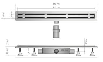 Дренажный канал OMP Tea Renova Eco 4943.273.8 80 см хром