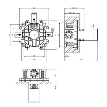 Встраиваемая часть для однорычажного смесителя Gessi Emporio Emporio Via Manzoni 38315.031 chrome