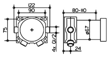Скрытая часть смесителя Keuco Ixmo 59551000070