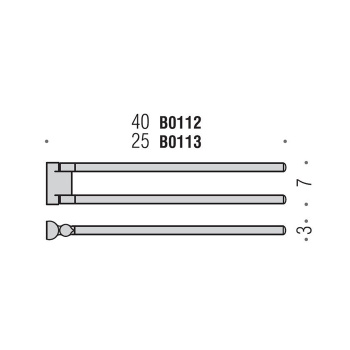 Полотенцедержатель двойной Colombo Luna 25см хром B0113.CR