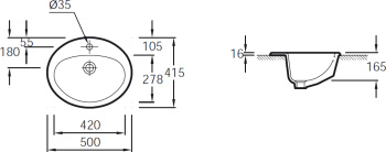 Раковина Jacob Delafon Ovale Minima E1358-00