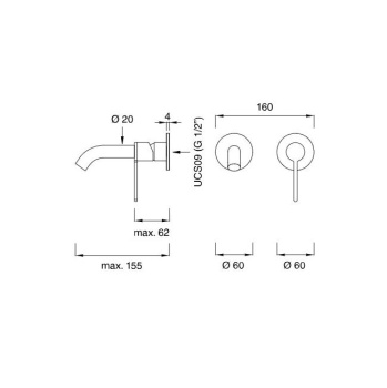 Cмеситель для ванны CEA Design Innovo INV 25 L сталь