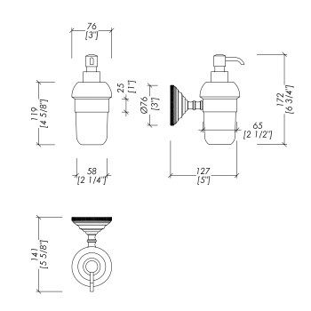Дозатор для жидкого мыла черный Devon&Devon Black Diamond держатель помпа, хром BLKD530CRNE